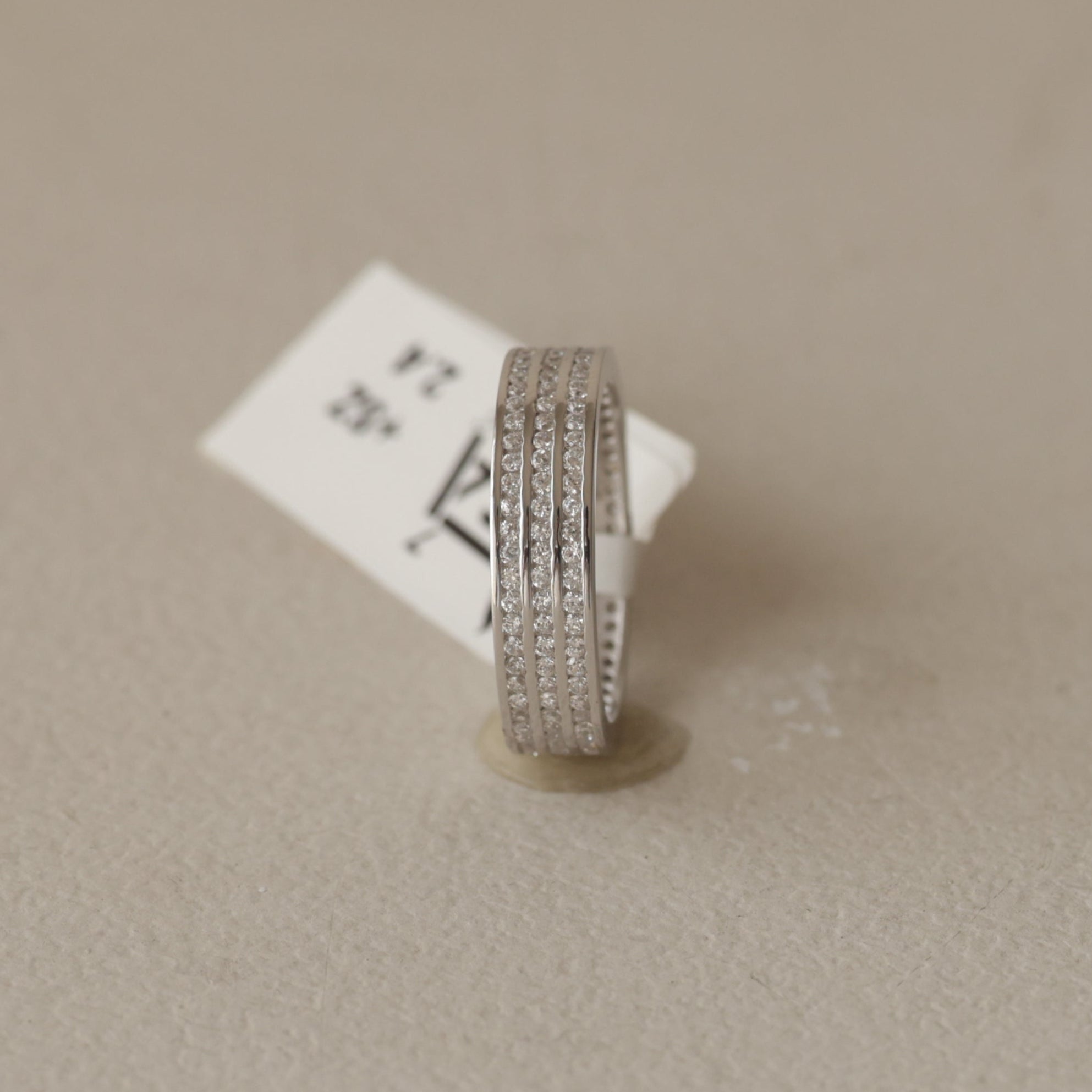 The Silver Three-Row Brilliance Ring