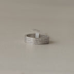 The Silver Three-Row Brilliance Ring