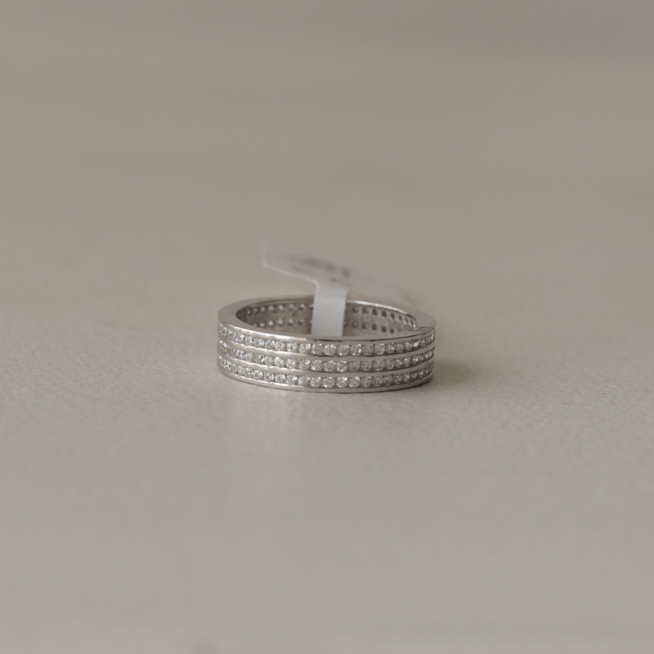The Silver Three-Row Brilliance Ring