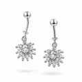 Sparkling Crystal Cluster 92.5 Silver Earrings (HELIX)