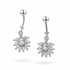 Sparkling Crystal Cluster 92.5 Silver Earrings (HELIX)