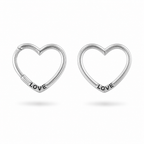 Sentiment 'LOVE' 92.5 Silver Small Hoops