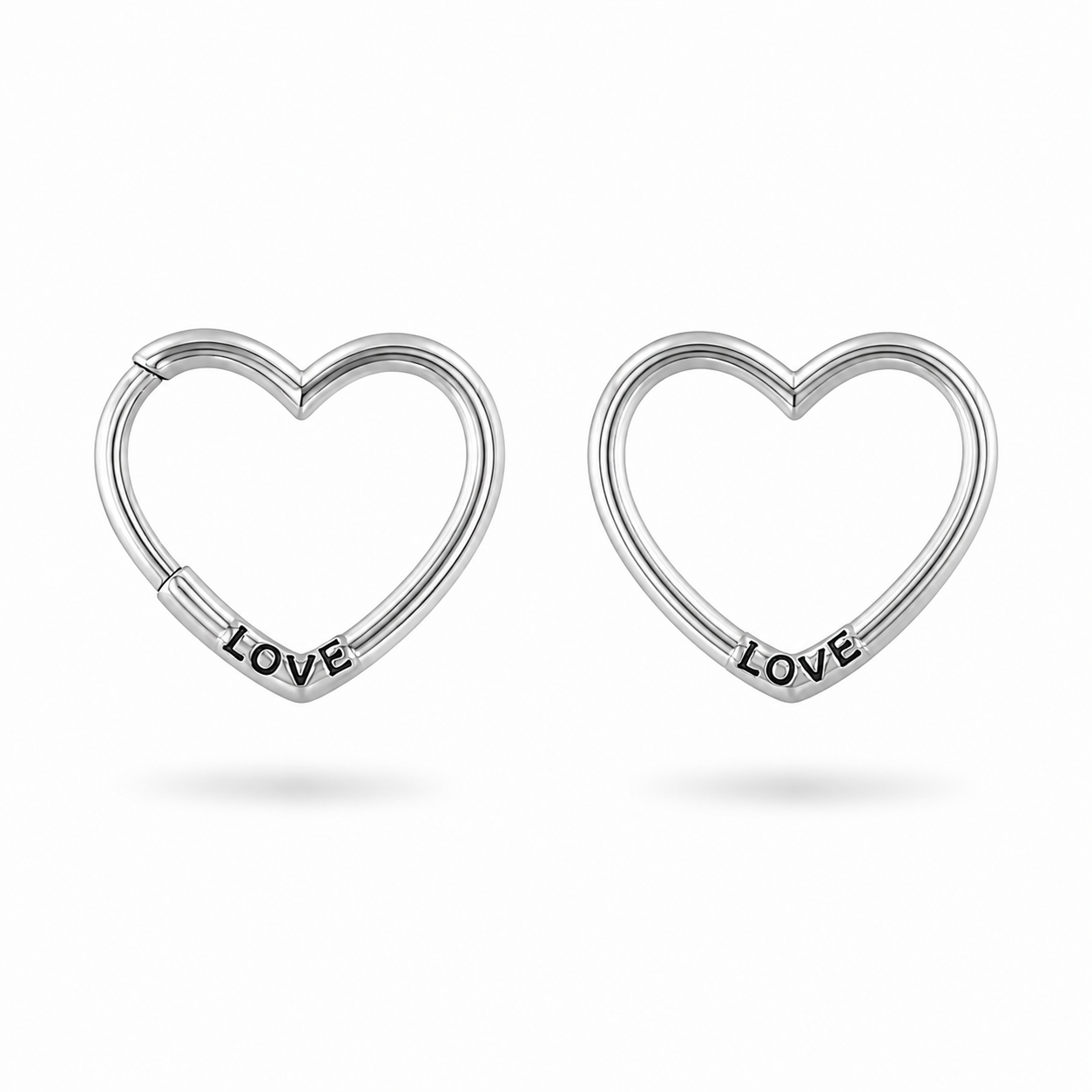 Sentiment 'LOVE' 92.5 Silver Small Hoops