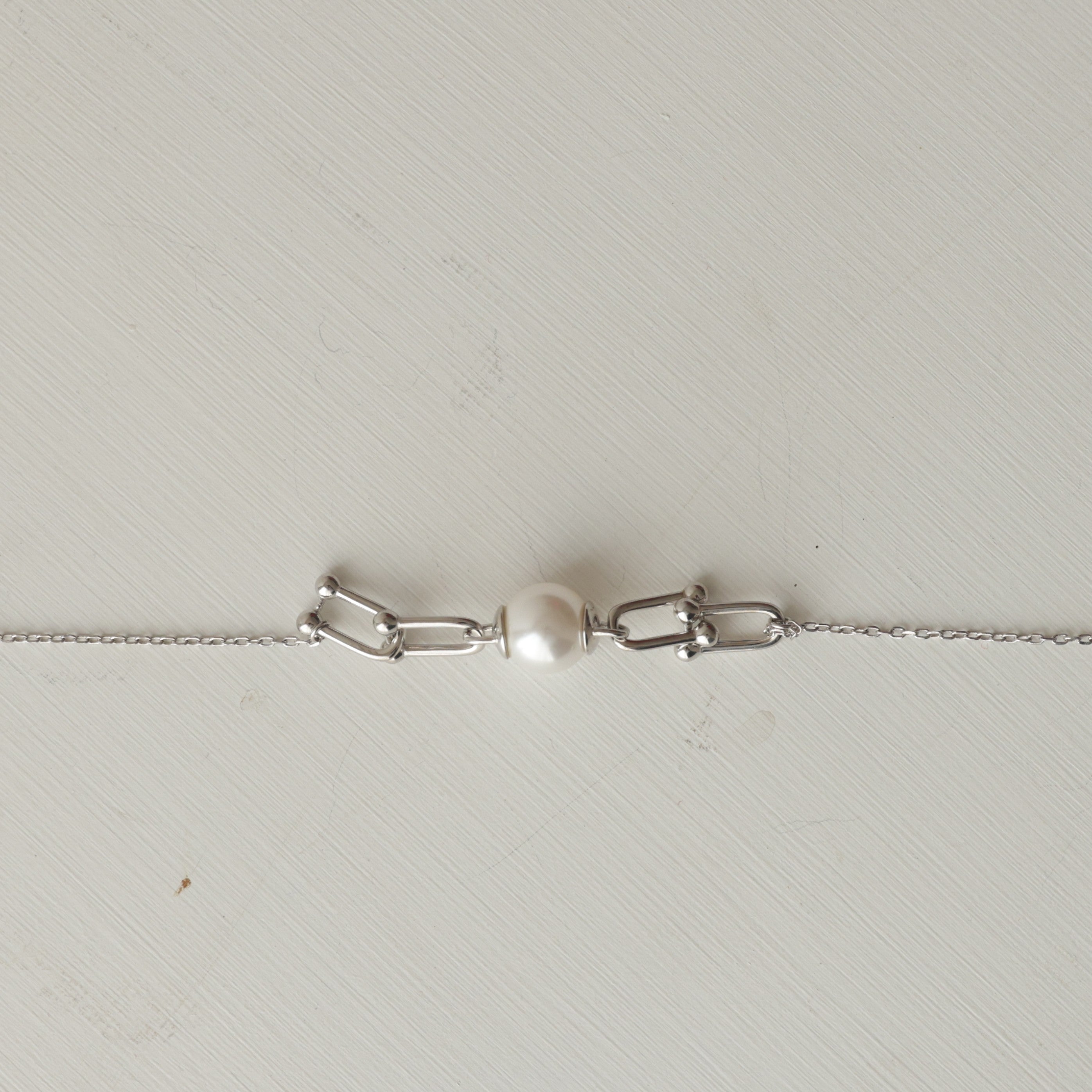 The Vega Silver Pearl & Link Bracelet