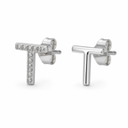The Initial 'T' Dual-Style 92.5 Silver Studs
