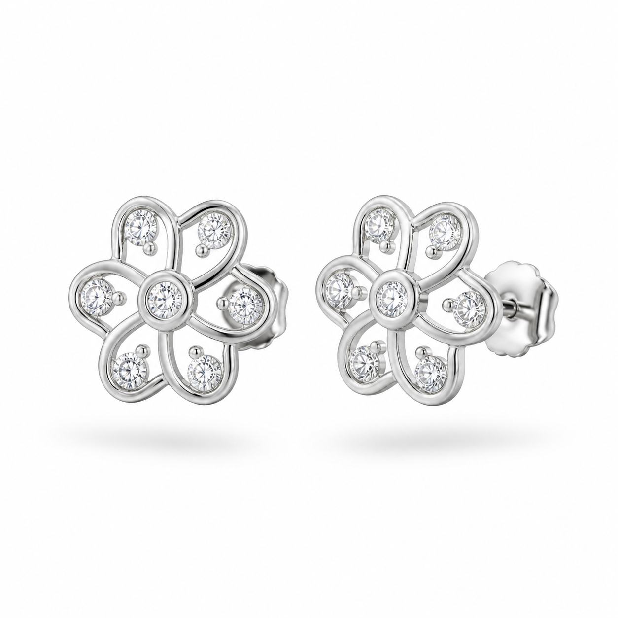 Classic Floral Cluster 92.5 Silver Earrings
