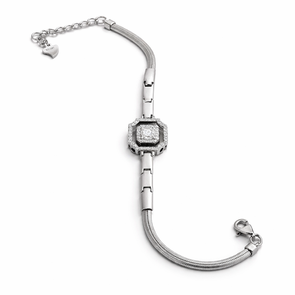 The Modern Vintage Crystal Snake Chain Bracelet