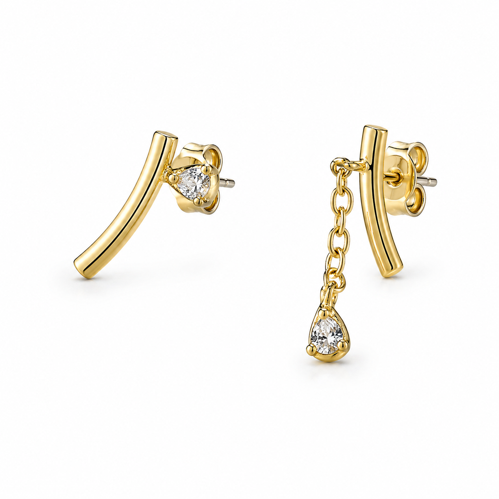 Modern Geometric Drip 92.5 Silver Earrings