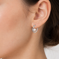 The Pearl Floating Hoop 92.5 Silver Studs