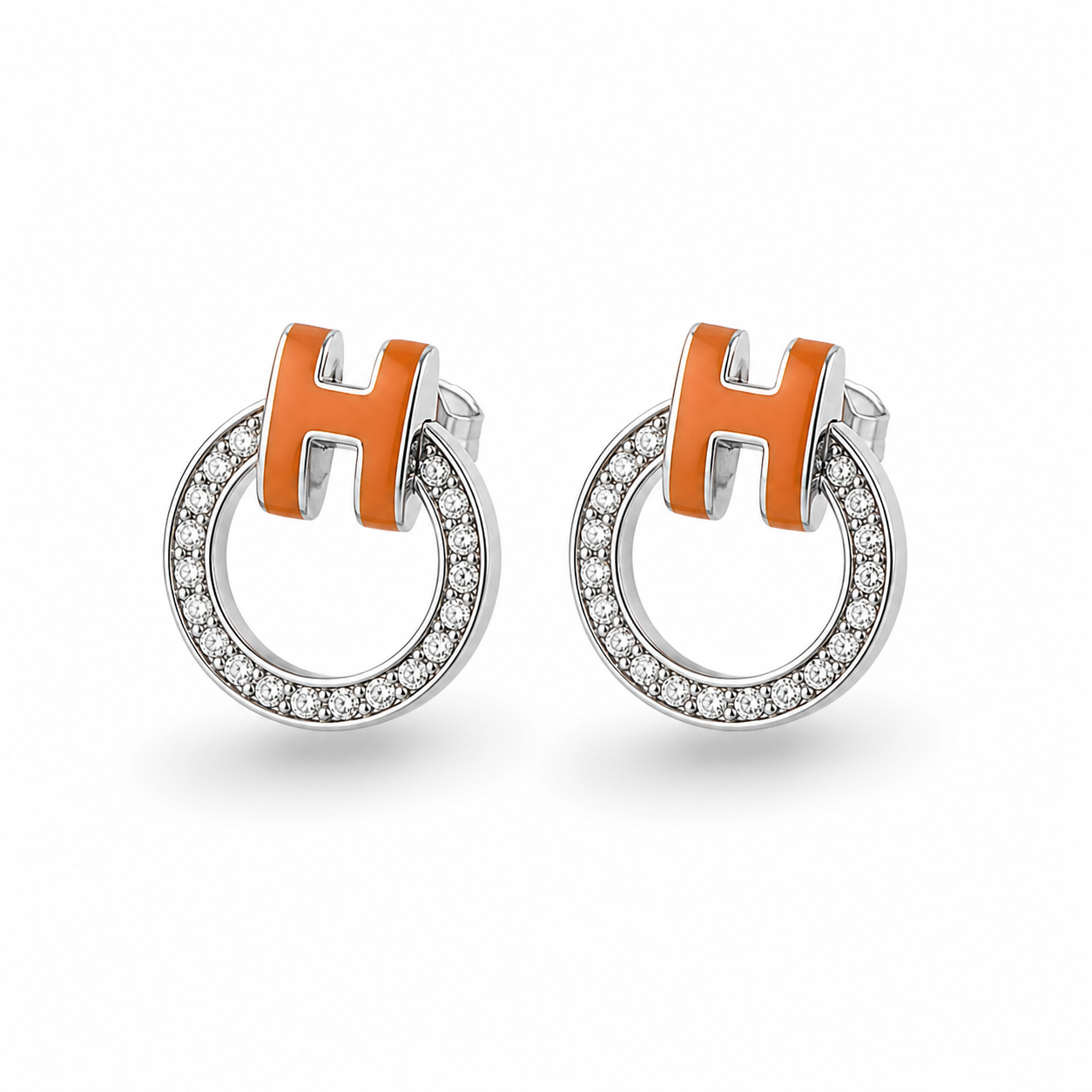 The Signature 'H' Crystal Ring 92.5 Silver Studs