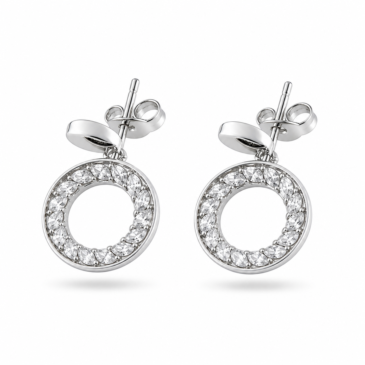 Sparkling Circular Bloom 92.5 Silver Stud