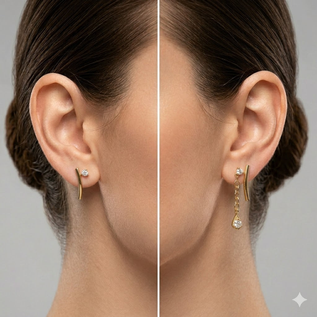 Modern Geometric Drip 92.5 Silver Earrings