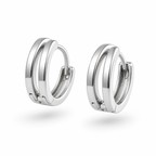 The Polished Dual-Band 92.5 Silver Huggies