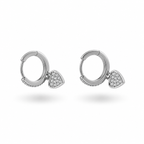 Romantic Crystal Heart 92.5 Silver Dangles