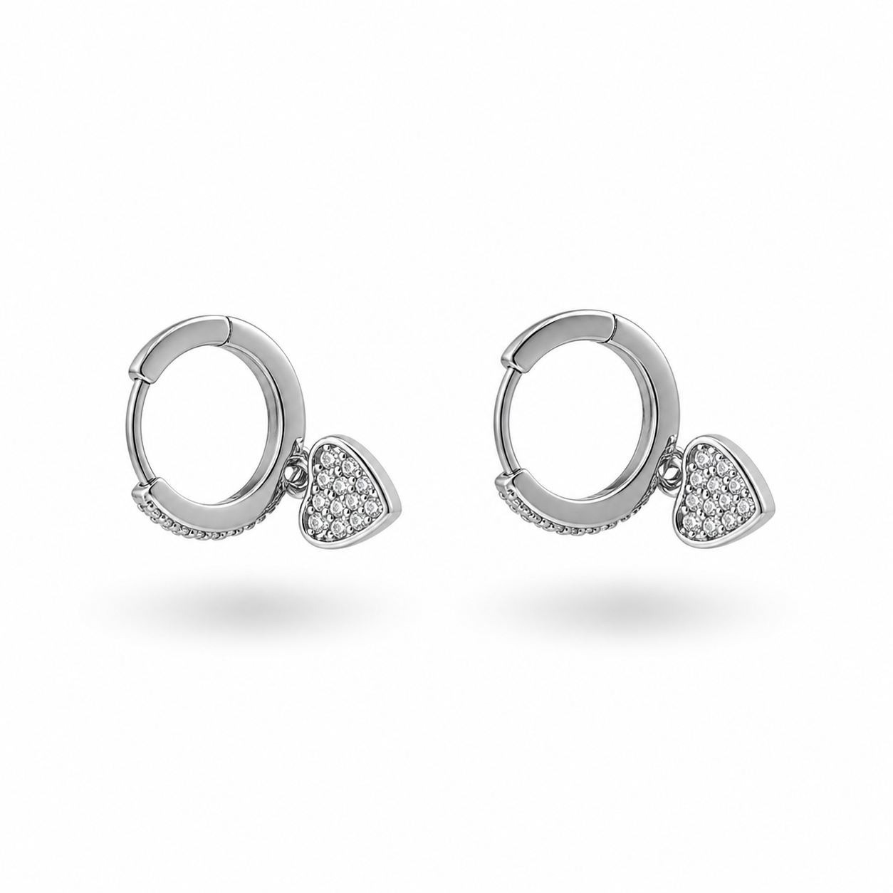 Romantic Crystal Heart 92.5 Silver Dangles