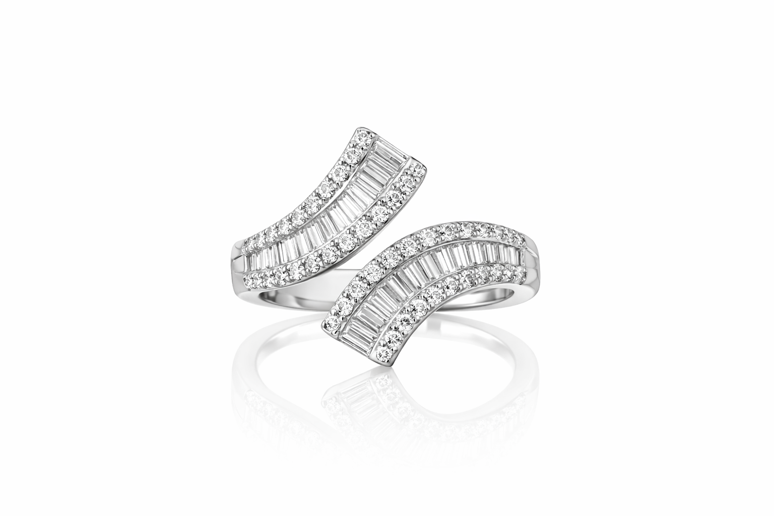 The Vega Baguette Ribbon Ring