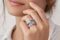 The Azure Interlace Statement Ring
