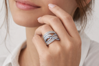 The Azure Interlace Statement Ring