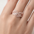 The Rose Gold Ribbon Interlace Ring