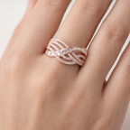 The Rose Gold Ribbon Interlace Ring