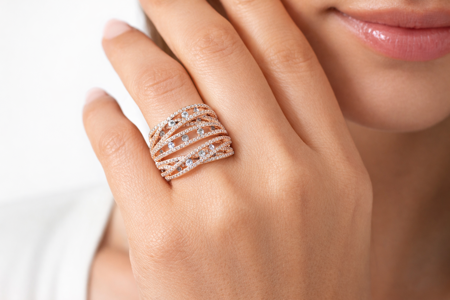 The Celestial Vine Rose Gold Ring