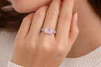 The Pink Emerald-Cut Halo Ring