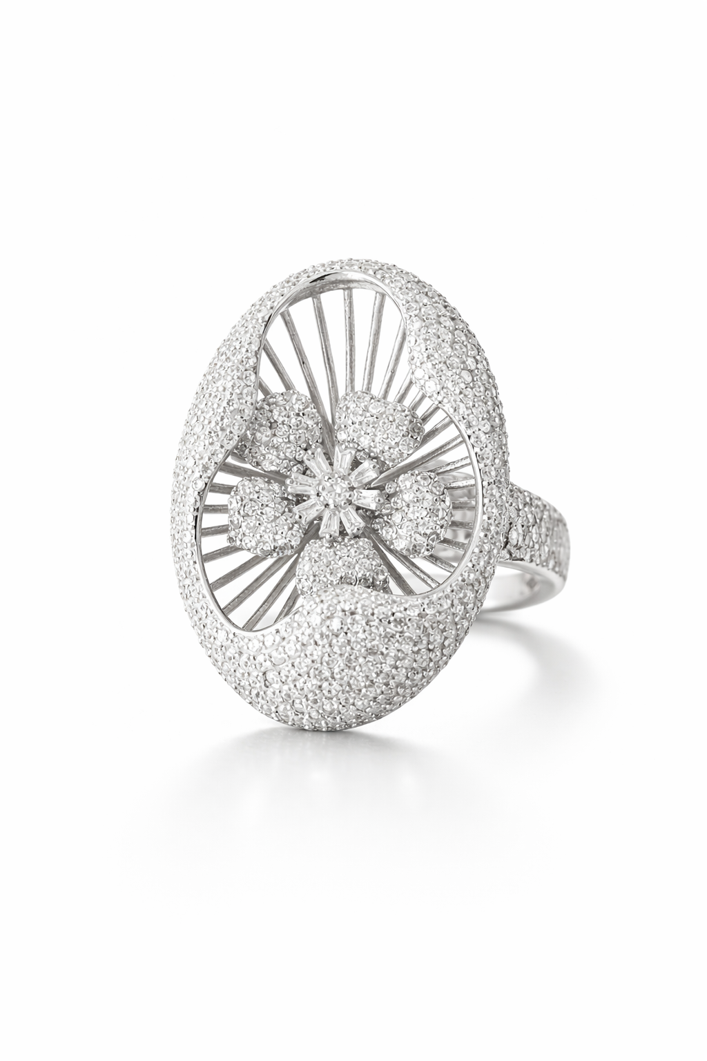 The Vega Crystal Bloom Statement Ring