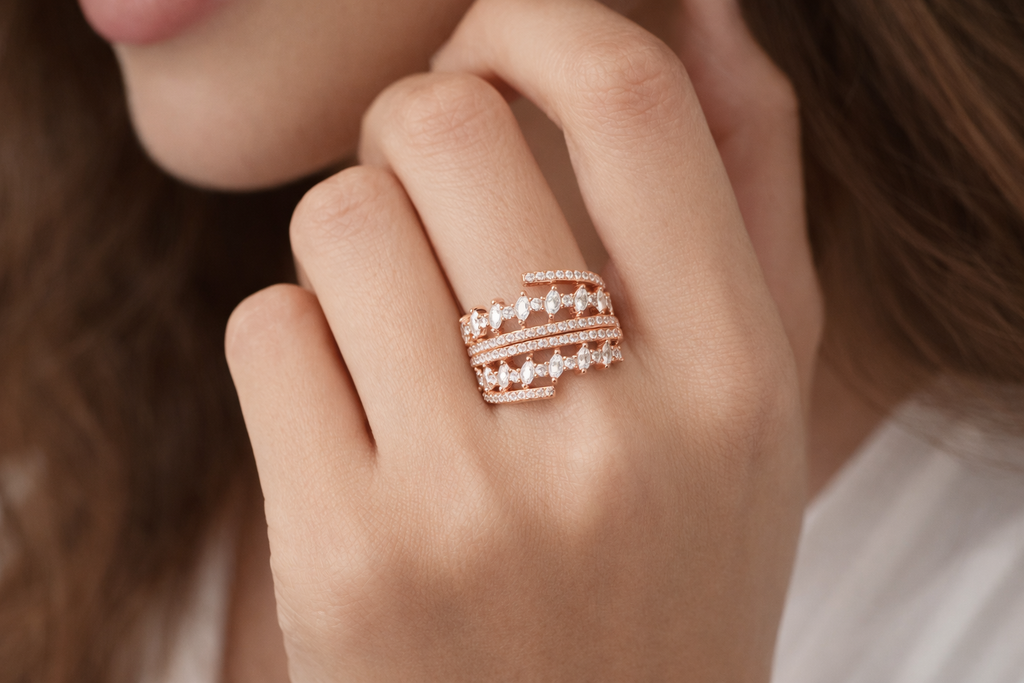 The Rose Gold Laurel Wrap Ring