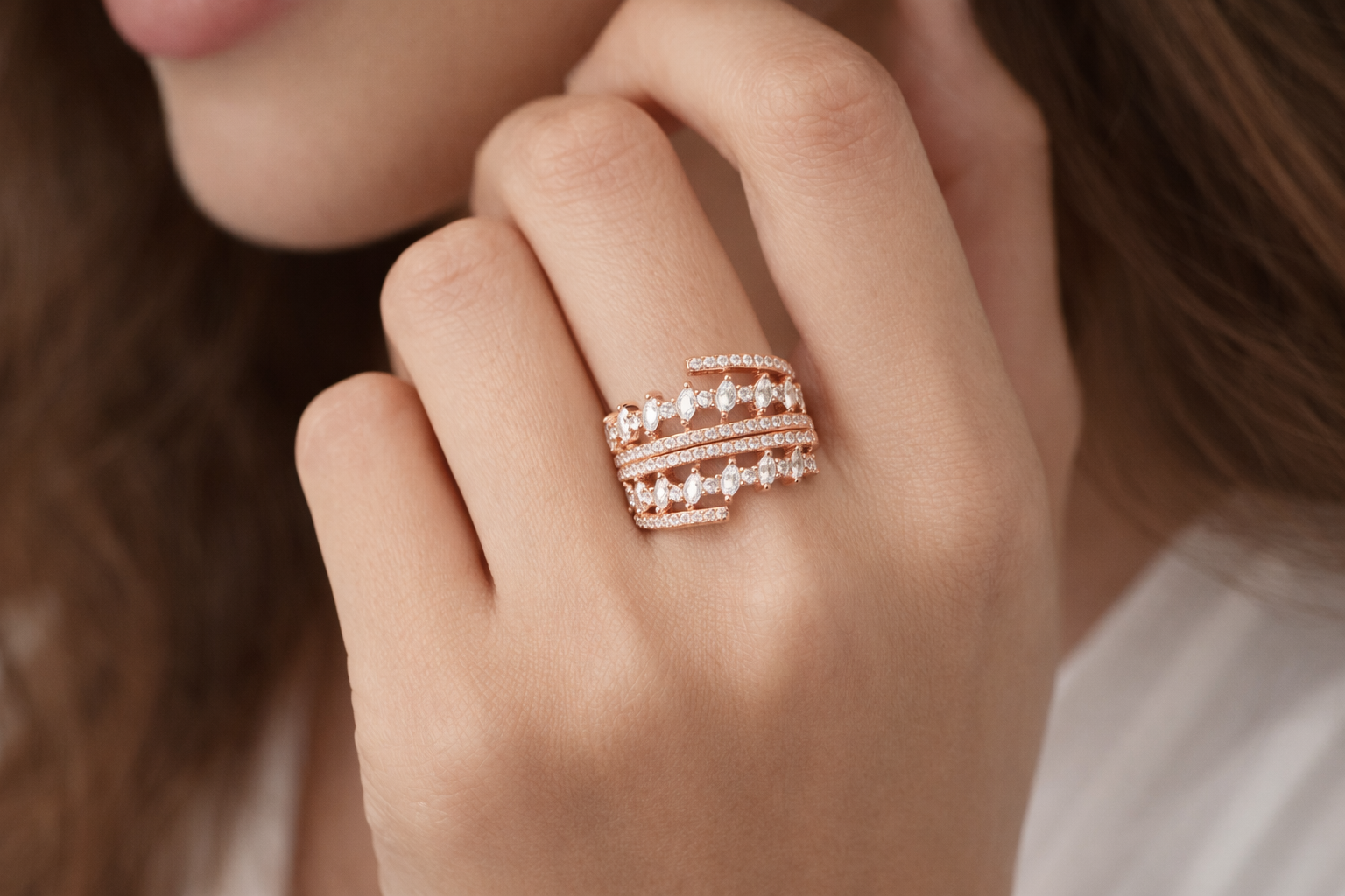 The Rose Gold Laurel Wrap Ring