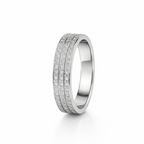 The Silver Three-Row Brilliance Ring