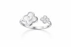 The Vega Pearl Clover Heart Ring