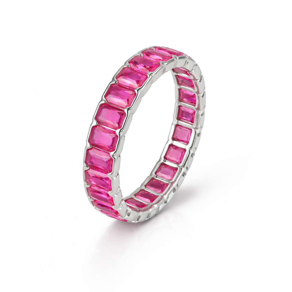 The Vega Magenta Emerald-Cut Band