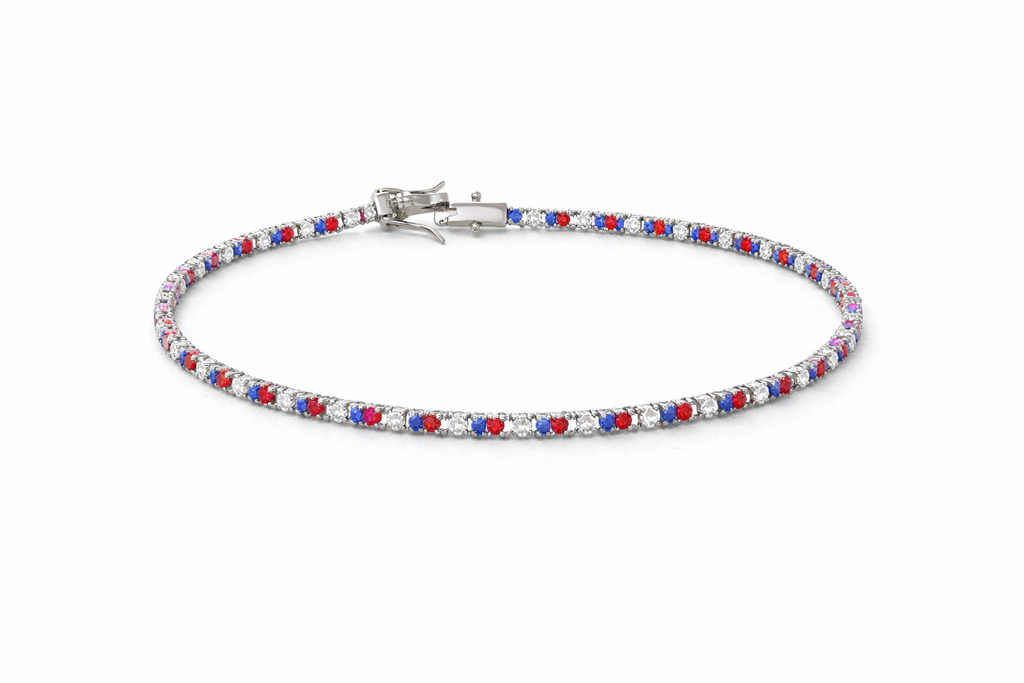 The Tricolor Sparkle Tennis Bracelet