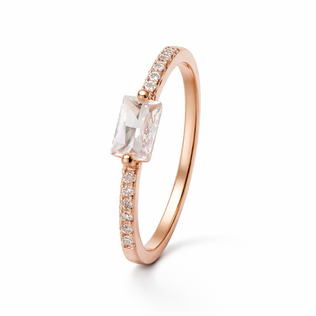 The Vega East-West Baguette Ring