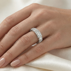 The Vega Silver Dual-Cut Eternity Band