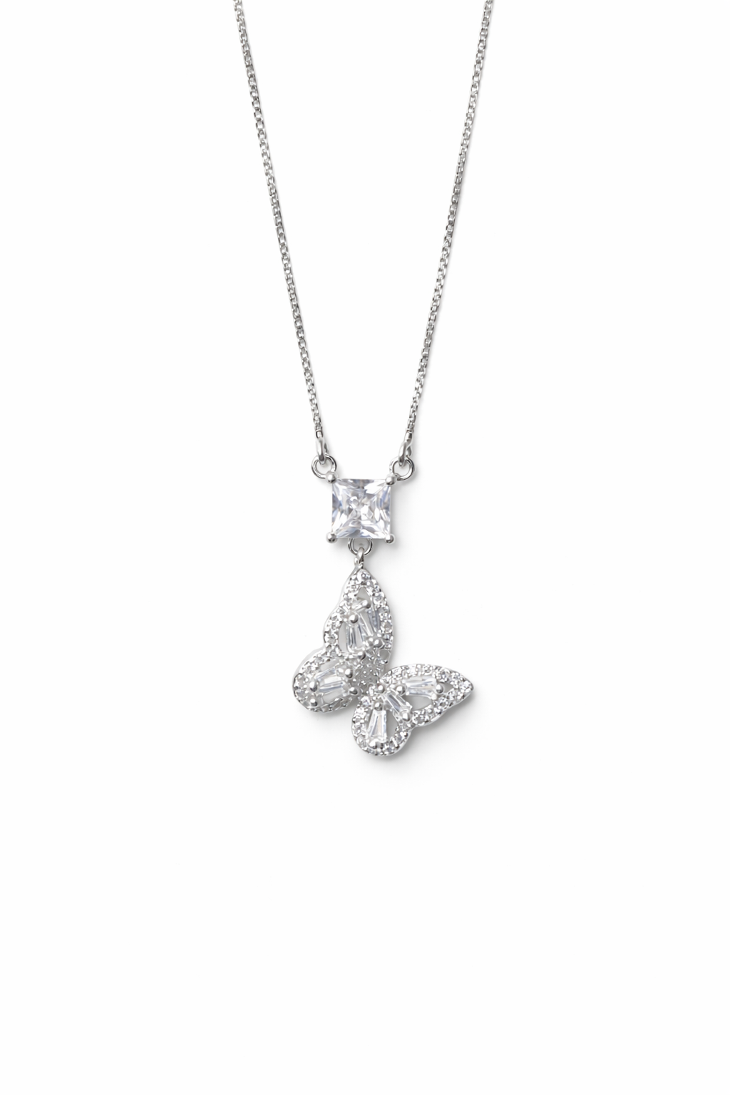 The Radiant Butterfly & Princess-Cut Pendant