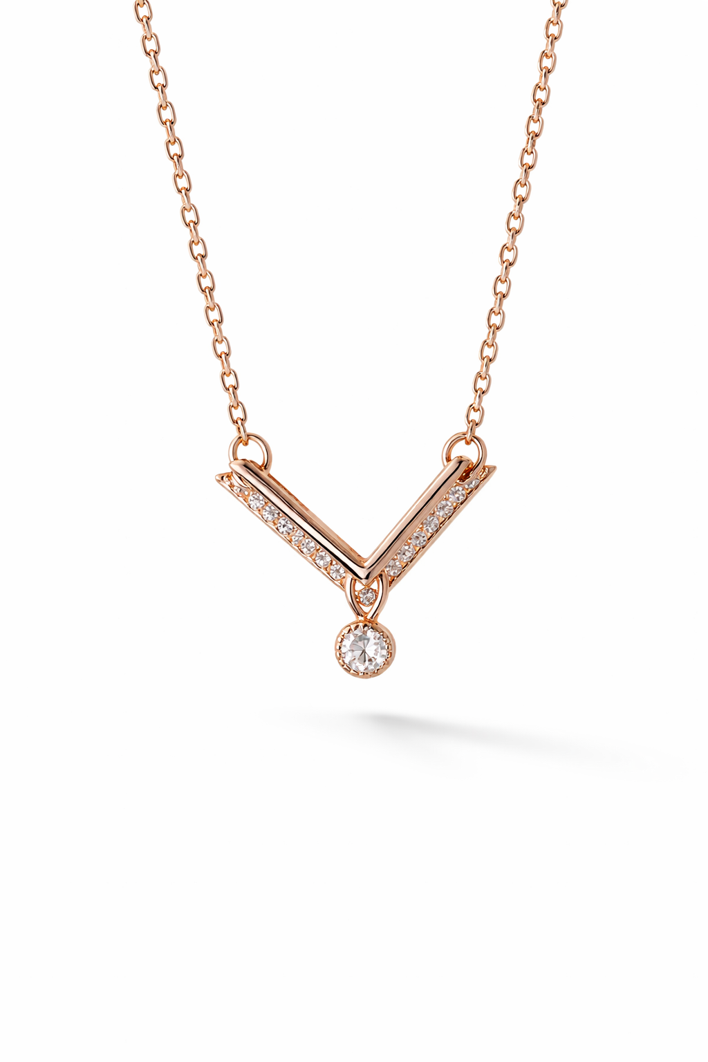 The Radiant V-Shaped Solitaire Pendant