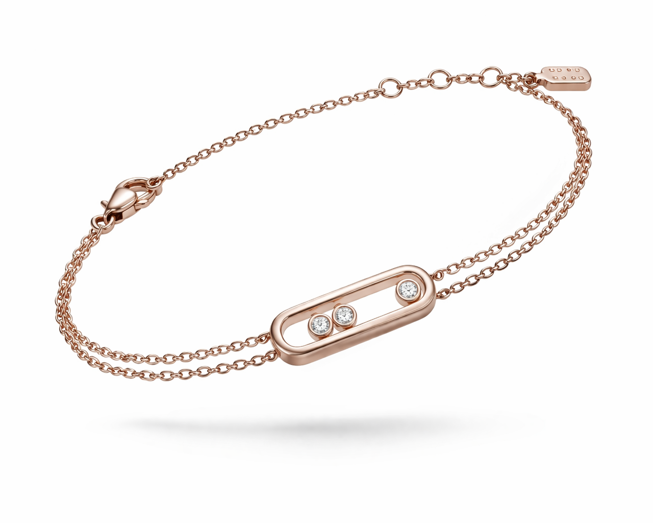 The Modern Double Chain Solitaire Bracelet