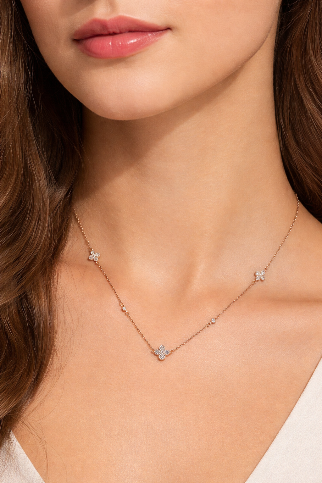 The Crystal Floral Charm Necklace