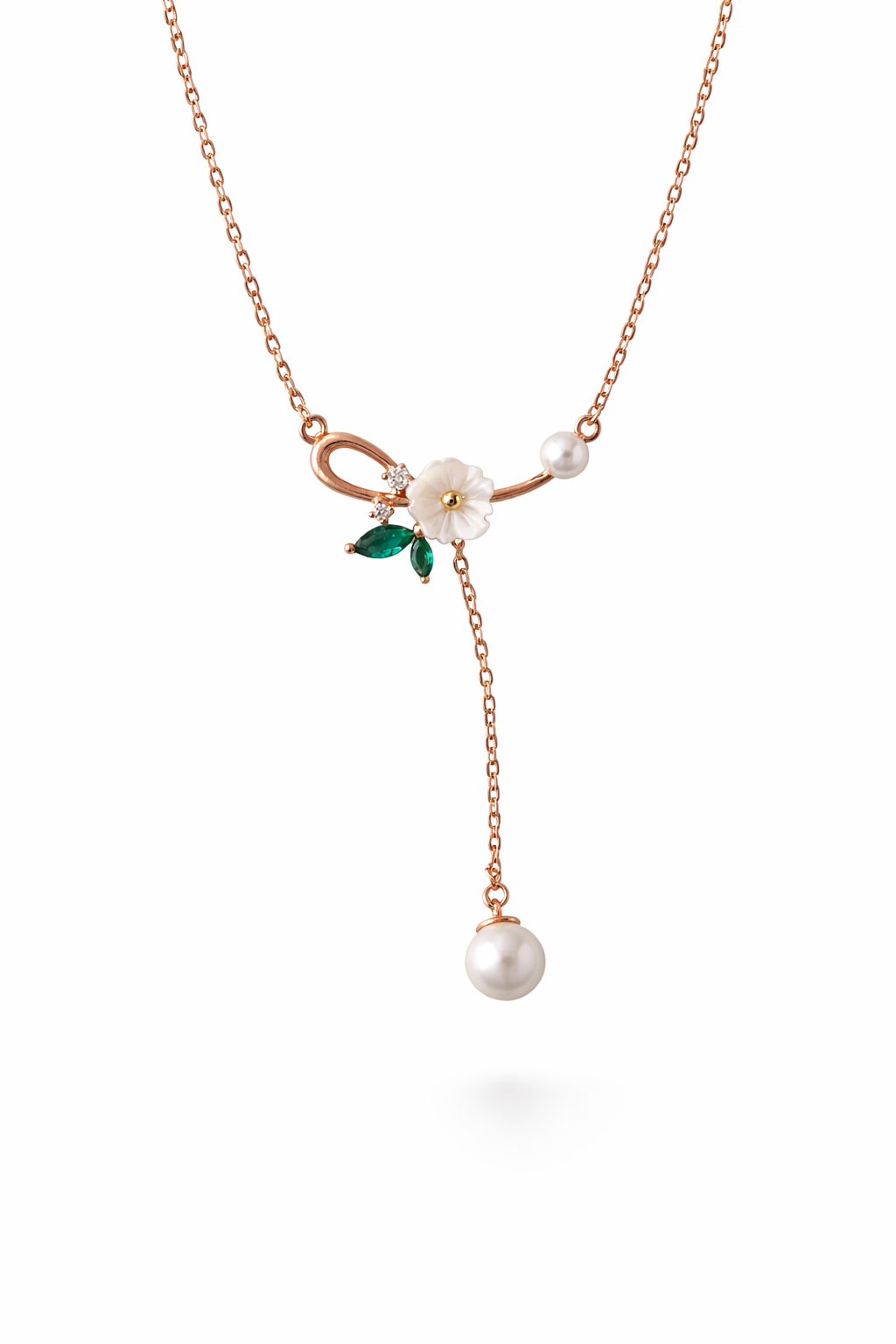 The Rose Gold Blossom Y-Necklace