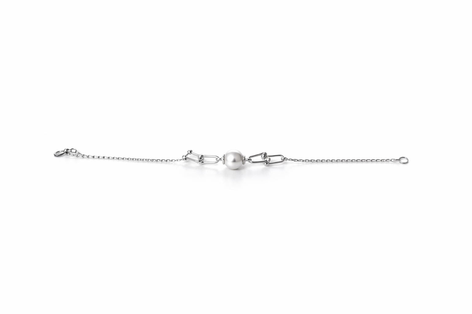 The Vega Silver Pearl & Link Bracelet