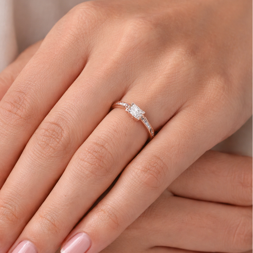 The Vega East-West Baguette Ring
