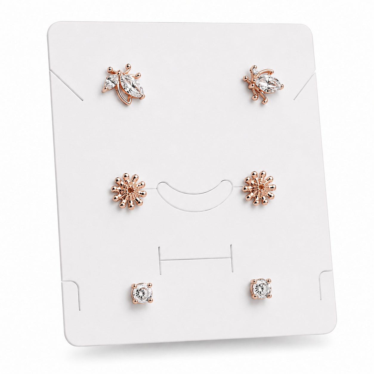 The Bee, Bloom & Solitaire 3-Piece 92.5 Silver earings