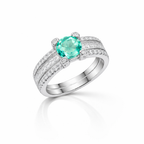 The Aqua Radiance Triple-Row Ring