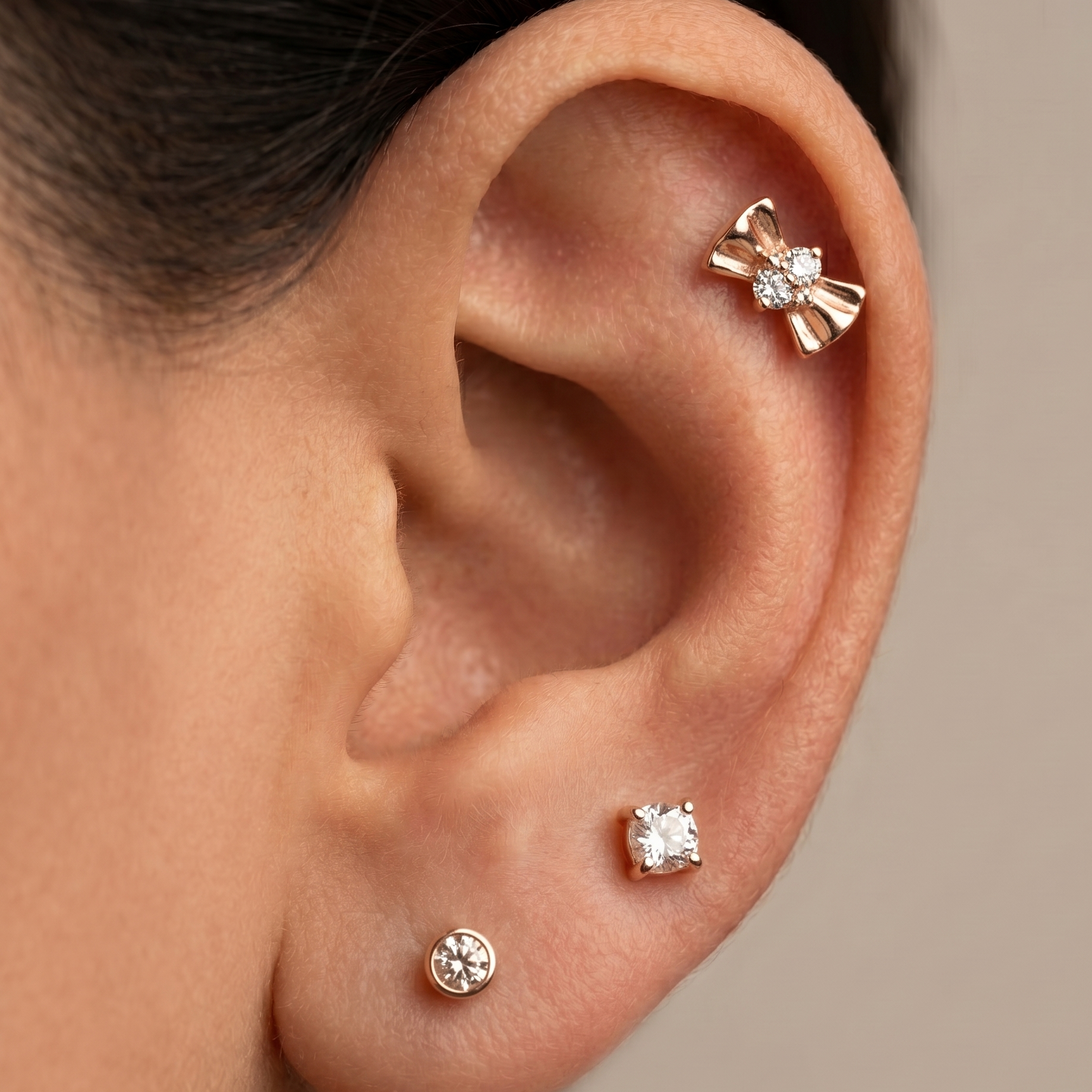 The Romantic Bow Curated 3-Piece 92.5 Silver Stud Set