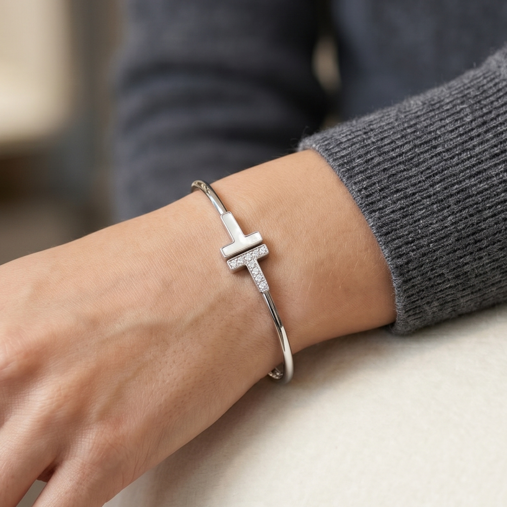 Pearl T-Wrap 92.5 Silver Kada