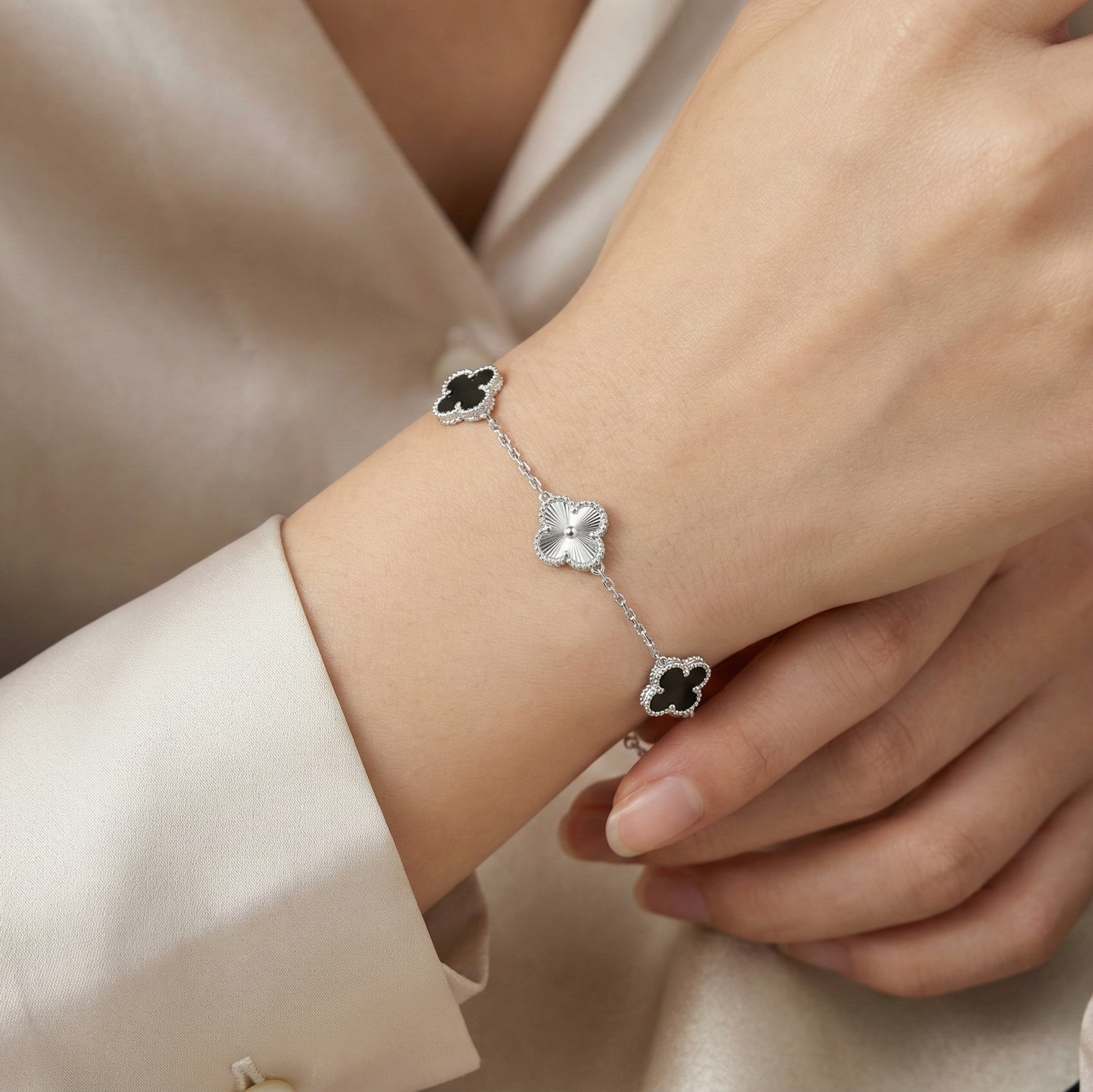 The Midnight Trio Clover Bracelet