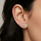 The Triple Pearl Linear 92.5 Silver Studs