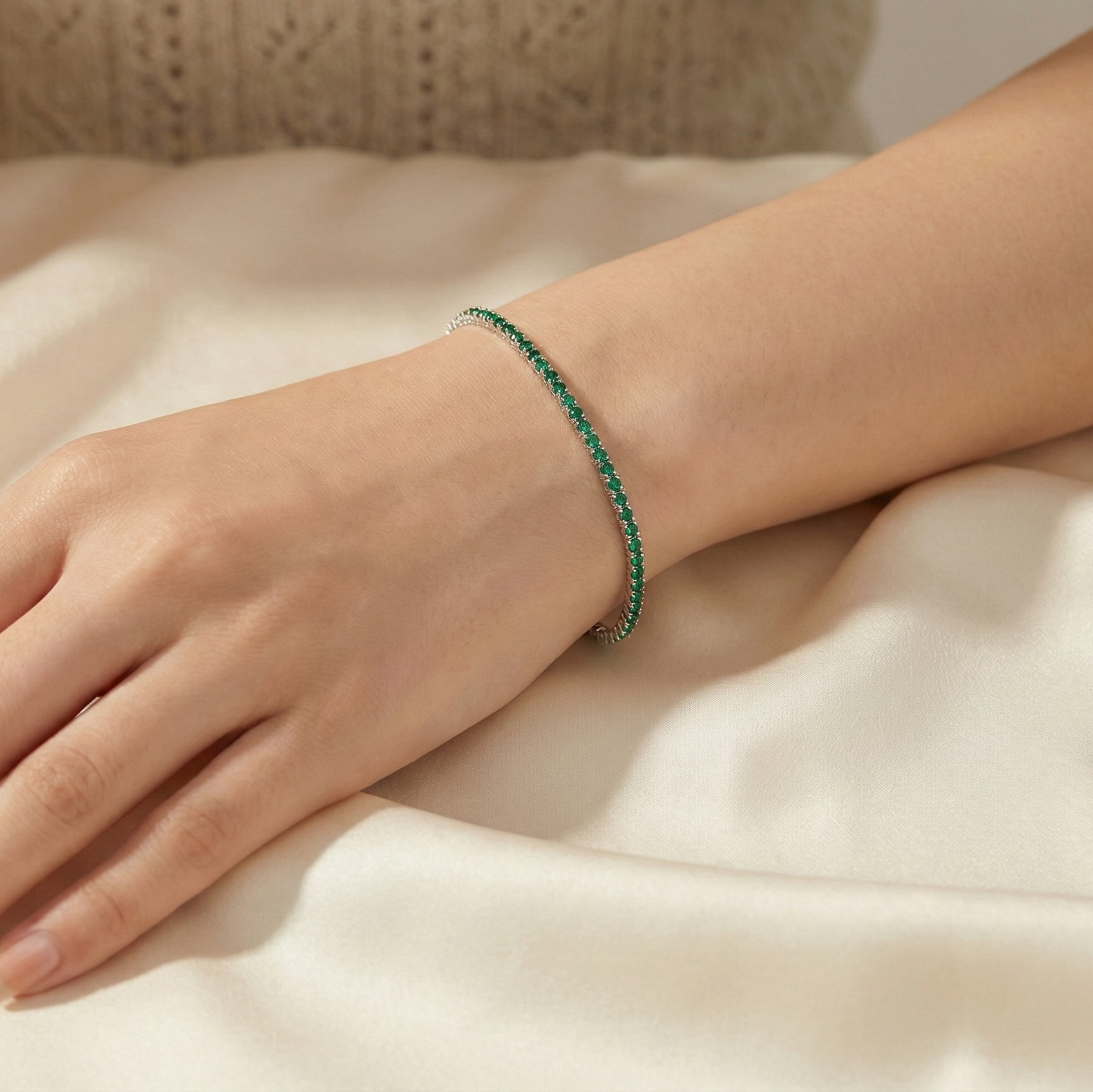 The Verdant Sparkle Tennis Bracelet