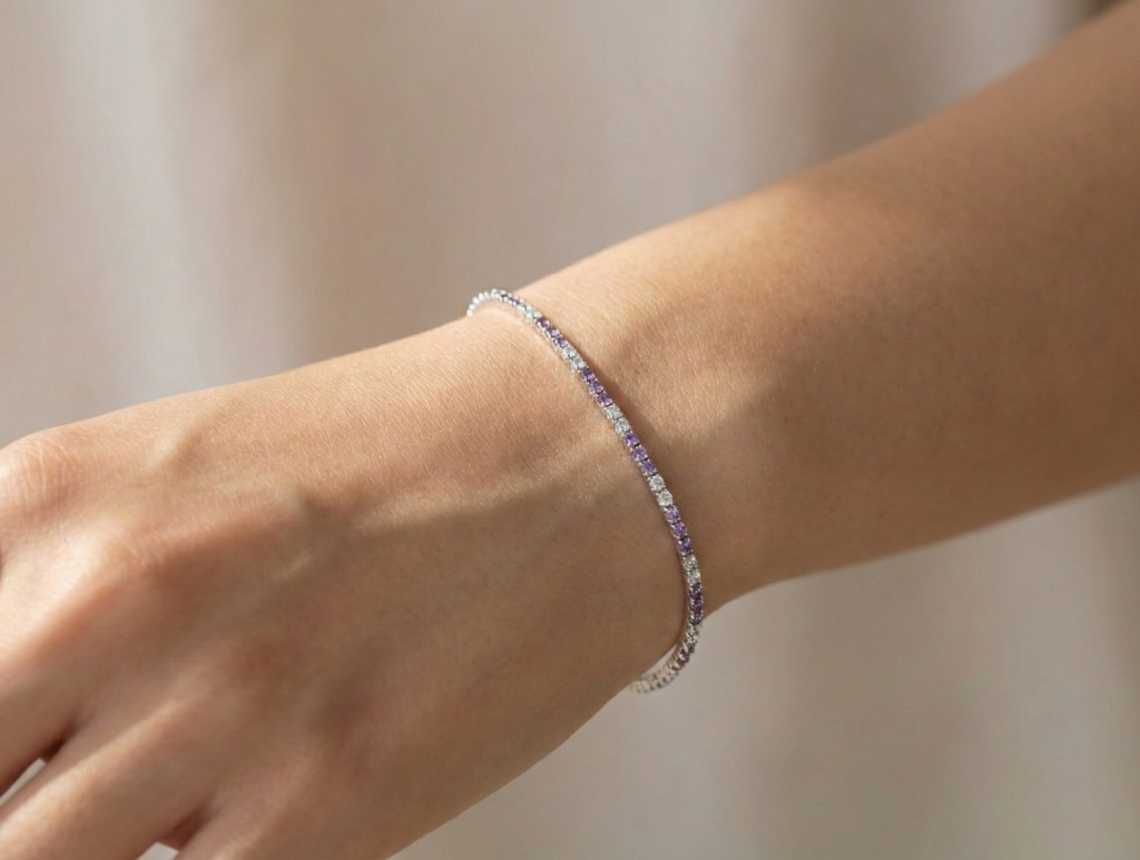 The Amethyst Aura Tennis Bracelet